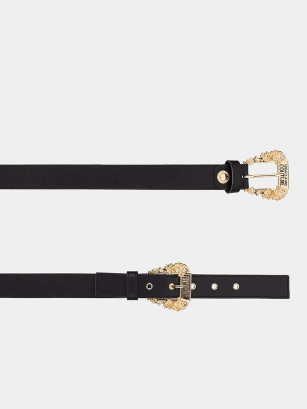 ✨Versace Jeans Collection Black Leather Belt with Gold Buckle Women’s size 85.✨ - Picture 3 of 8